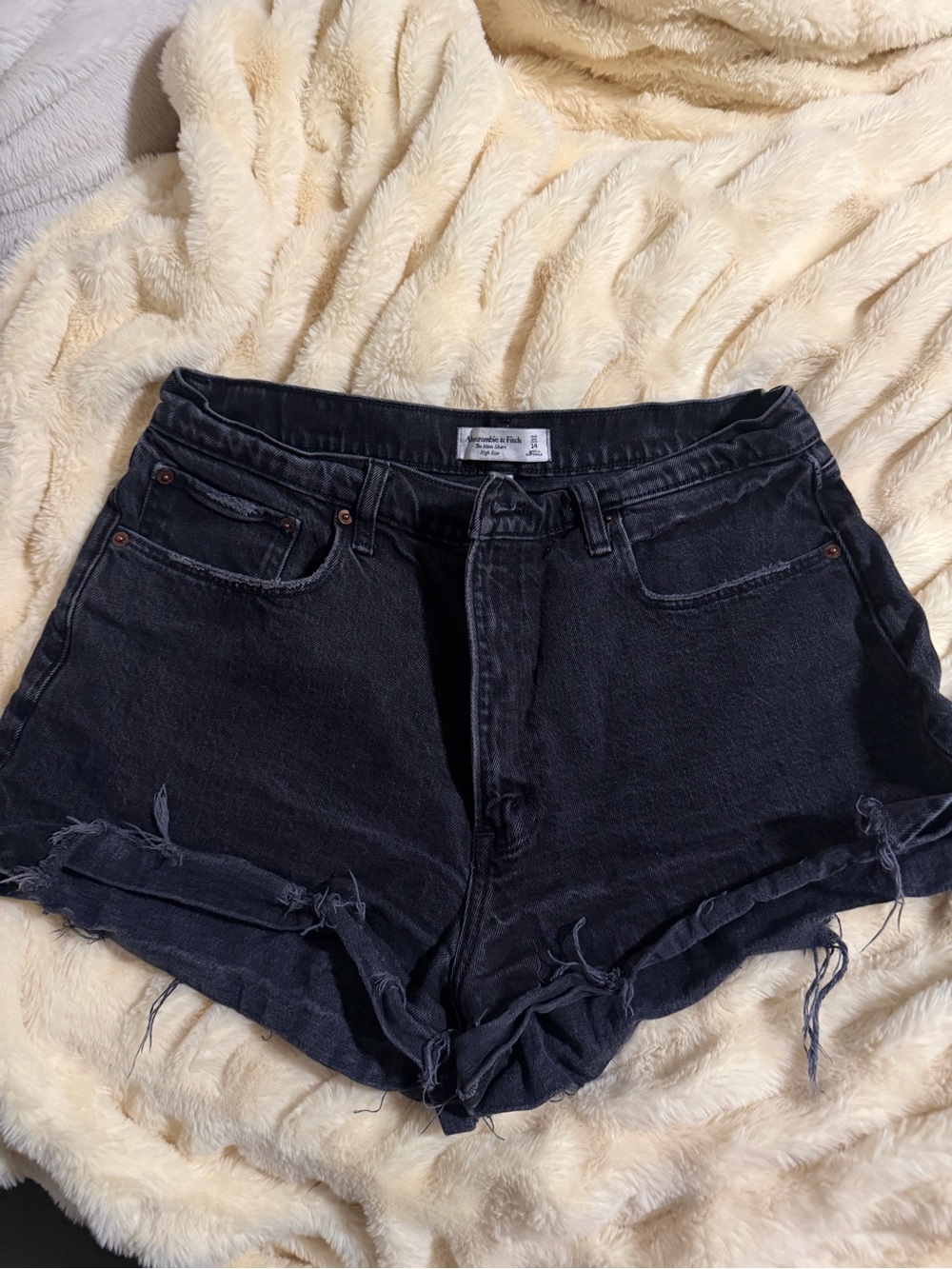 Black Distressed Women's Denim Shorts